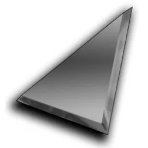 Треугольная зеркальная графитовая плитка с фацетом 1 см ТЗГ1-01 - 18х18 см