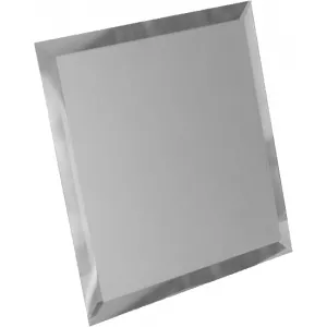 Квадратная зеркальная серебряная плитка ДСТ с фацетом 1 см КЗС1-04 - 30х30 см