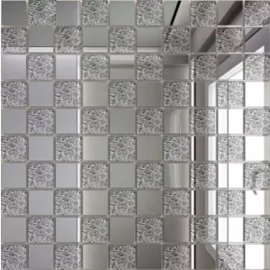 Мозаика ДСТ зеркальная Серебро + Хрусталь С50Х50 2,5 х 2,5/30 x 30 см
