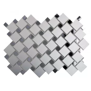 Мозаика ДСТ зеркальная Серебро матовое + Графит См70Г30 2.5х2.5 и 1,2х1,2/30 x 30 см