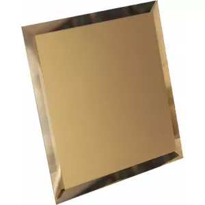Квадратная зеркальная бронзовая плитка ДСТ с фацетом 1 см КЗБ1-02 - 20х20 см