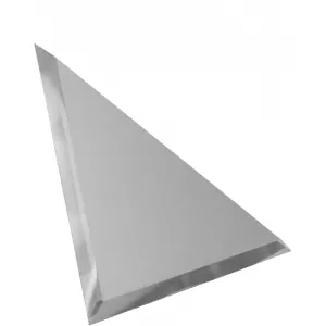 Треугольная зеркальная серебряная плитка ДСТ с фацетом 1см ТЗС1-01 - 18х18 см
