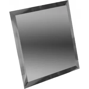 Квадратная зеркальная графитовая плитка ДСТ с фацетом 1 см КЗГ1-01 - 18х18 см