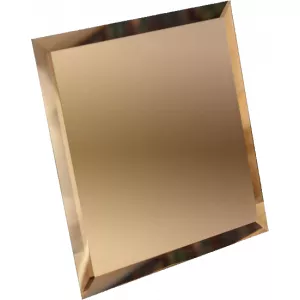 Квадратная зеркальная бронзовая плитка ДСТ с фацетом 1см КЗБ1-01 - 18х18 см