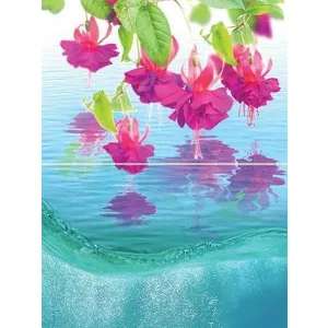 Панно Муза-Керамика Ocean flowers из 2-х плиток P2-1D240 40х30 см