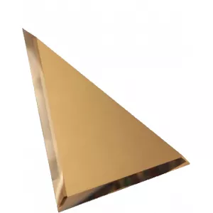 Треугольная зеркальная бронзовая плитка ДСТ с фацетом 1 см ТЗБ1-02 - 20х20 см
