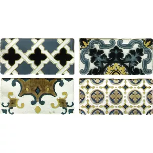 Декор Latina Ceramica Arezzo Oro Conjunto Комплект из 4 плиток 7.5х60 см