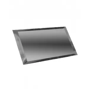 Прямоугольная зеркальная графитовая плитка ДСТ с фацетом 1см ПЗГ1-01 - 24х12 см