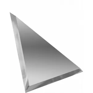 Треугольная зеркальная серебряная плитка ДСТ с фацетом ТЗС1-15 15х15 см