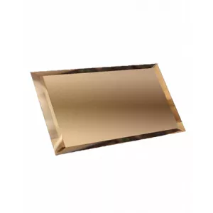 Прямоугольная зеркальная бронзовая плитка ДСТ с фацетом 1 см ПЗБ1-01 - 24х12 см